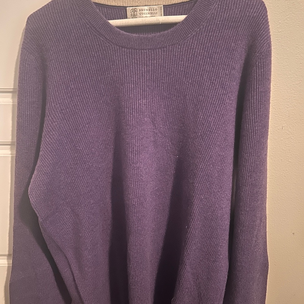 Brunello Cucinelli Purple Crew Neck Sweater